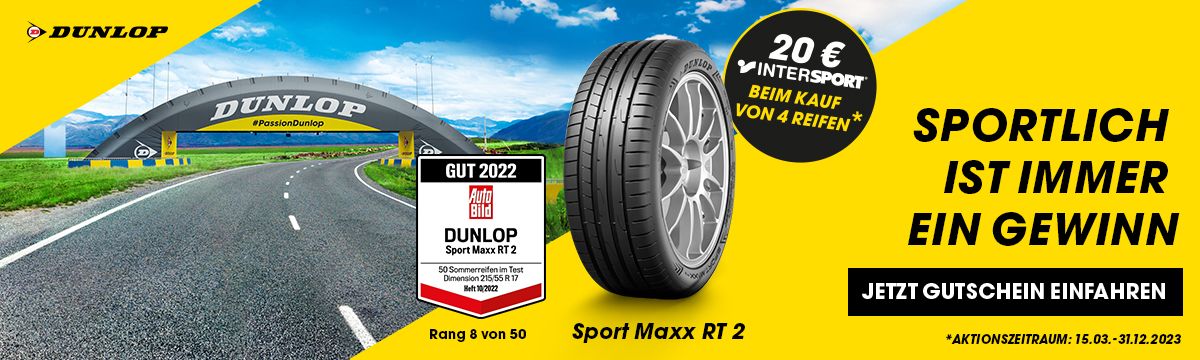 20,-€ Gutschein beim Kauf von 4 Dunlop Sommerreifen